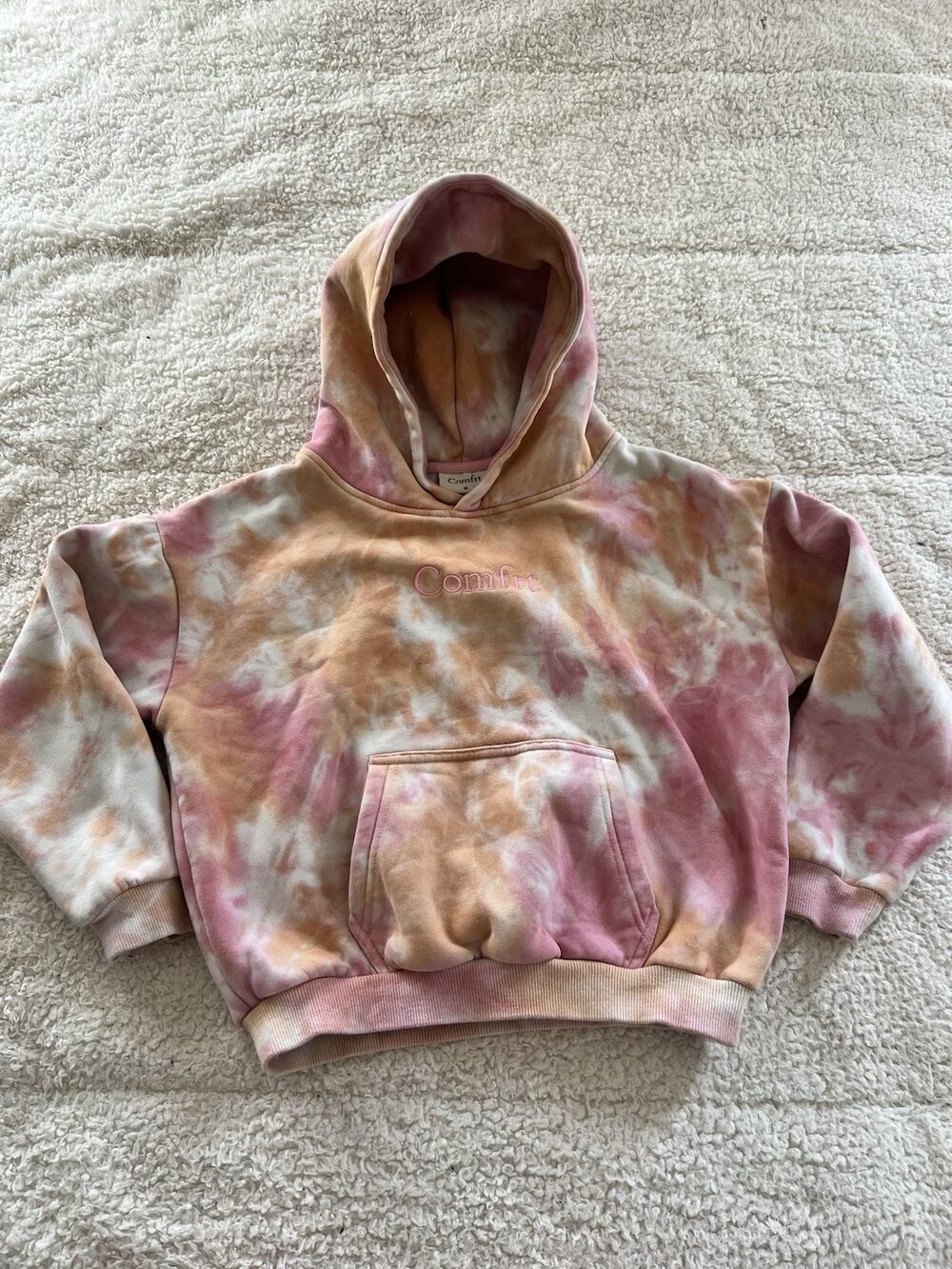 Comfrt Minimalist Kids Hoodie Pink Dye Size M